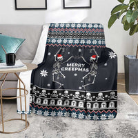 Skeleton Merry Creepmas Christmas Blanket Xmas Holiday Patterns - Wonder Print Shop