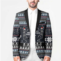 Skeleton Merry Creepmas Christmas Blazer Xmas Holiday Patterns - Wonder Print Shop