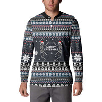 Skeleton Merry Creepmas Christmas Button Sweatshirt Xmas Holiday Patterns - Wonder Print Shop