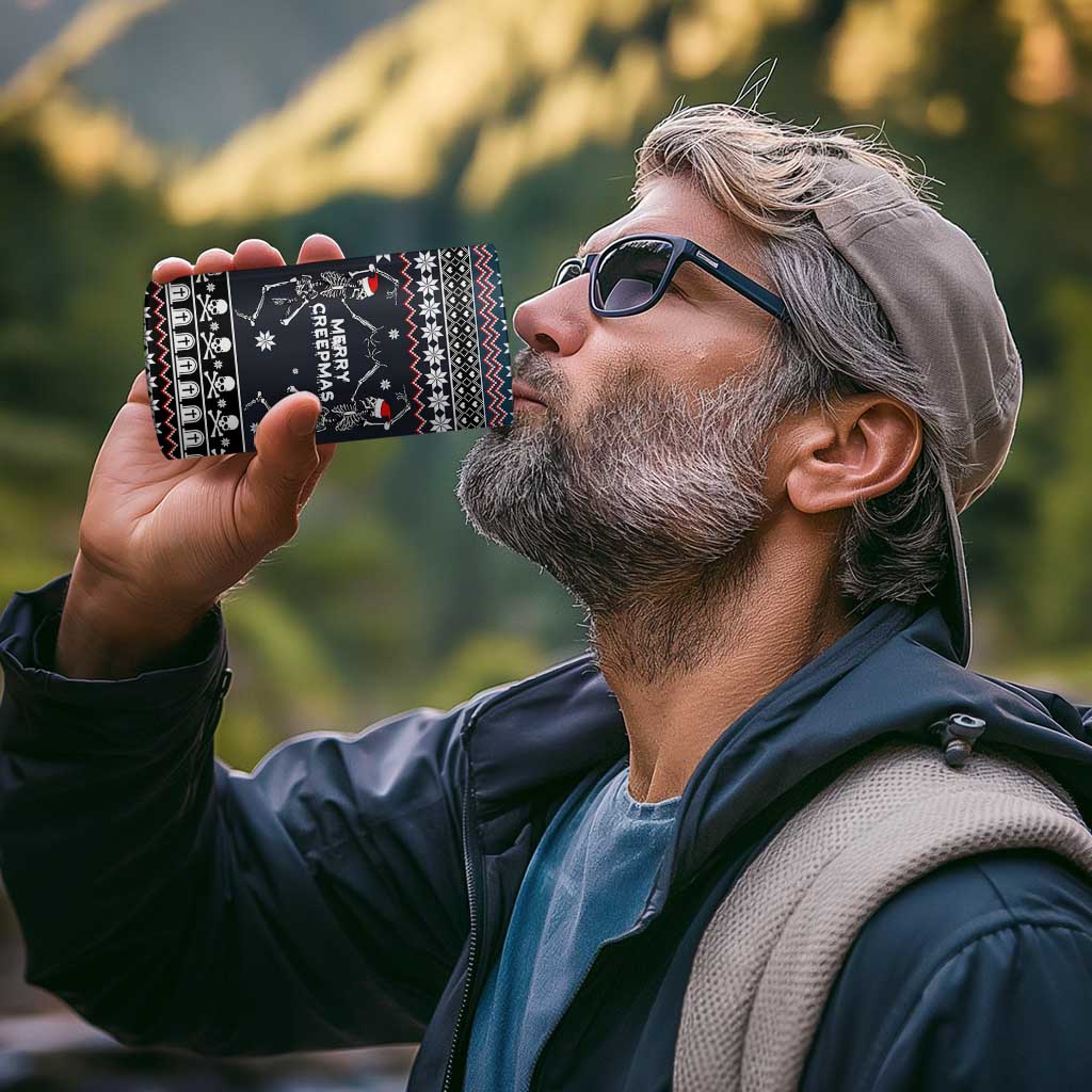 Skeleton Merry Creepmas Christmas 4 in 1 Can Cooler Tumbler Xmas Holiday Patterns - Wonder Print Shop