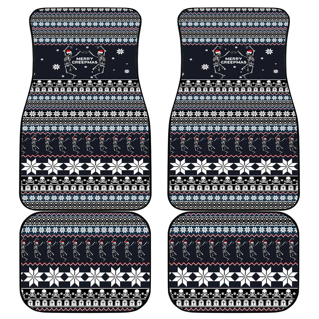 Skeleton Merry Creepmas Christmas Car Mats Xmas Holiday Patterns - Wonder Print Shop