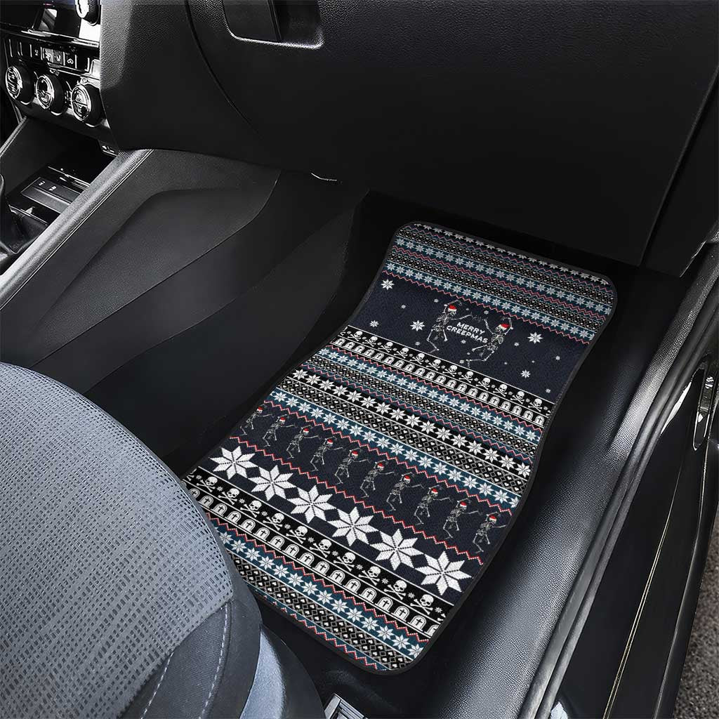 Skeleton Merry Creepmas Christmas Car Mats Xmas Holiday Patterns - Wonder Print Shop