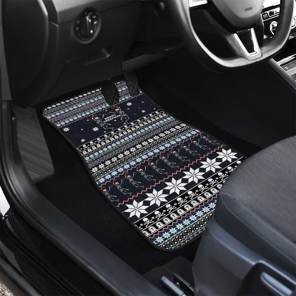 Skeleton Merry Creepmas Christmas Car Mats Xmas Holiday Patterns - Wonder Print Shop