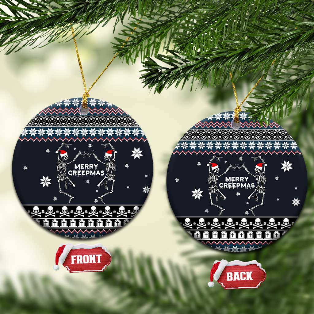 Skeleton Merry Creepmas Christmas Ceramic Ornament Xmas Holiday Patterns - Wonder Print Shop