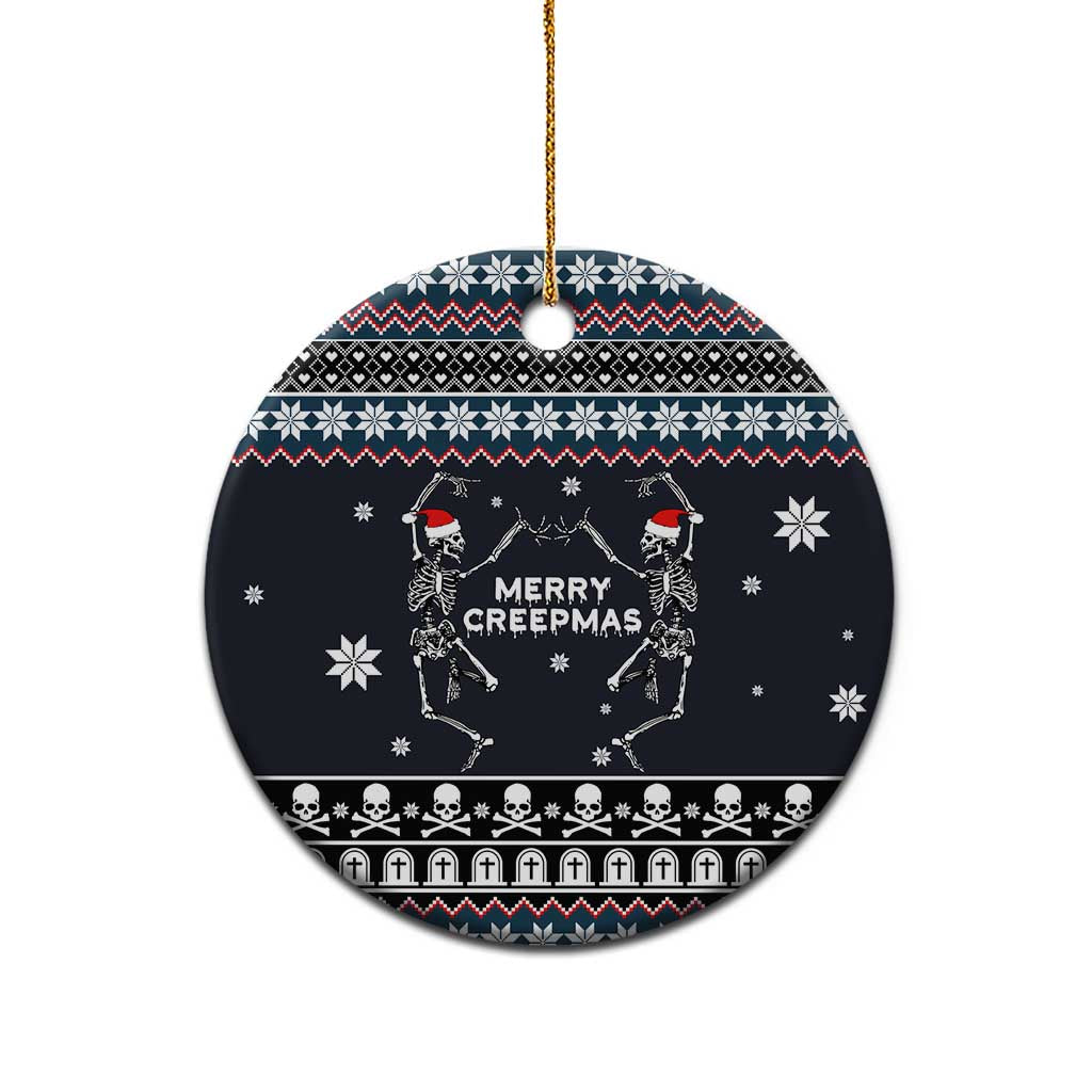 Skeleton Merry Creepmas Christmas Ceramic Ornament Xmas Holiday Patterns - Wonder Print Shop