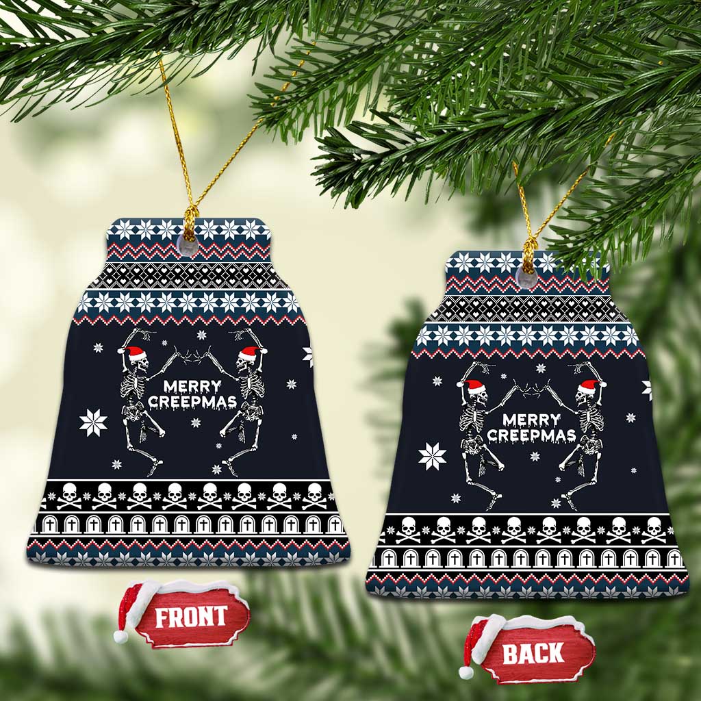 Skeleton Merry Creepmas Christmas Ceramic Ornament Xmas Holiday Patterns - Wonder Print Shop