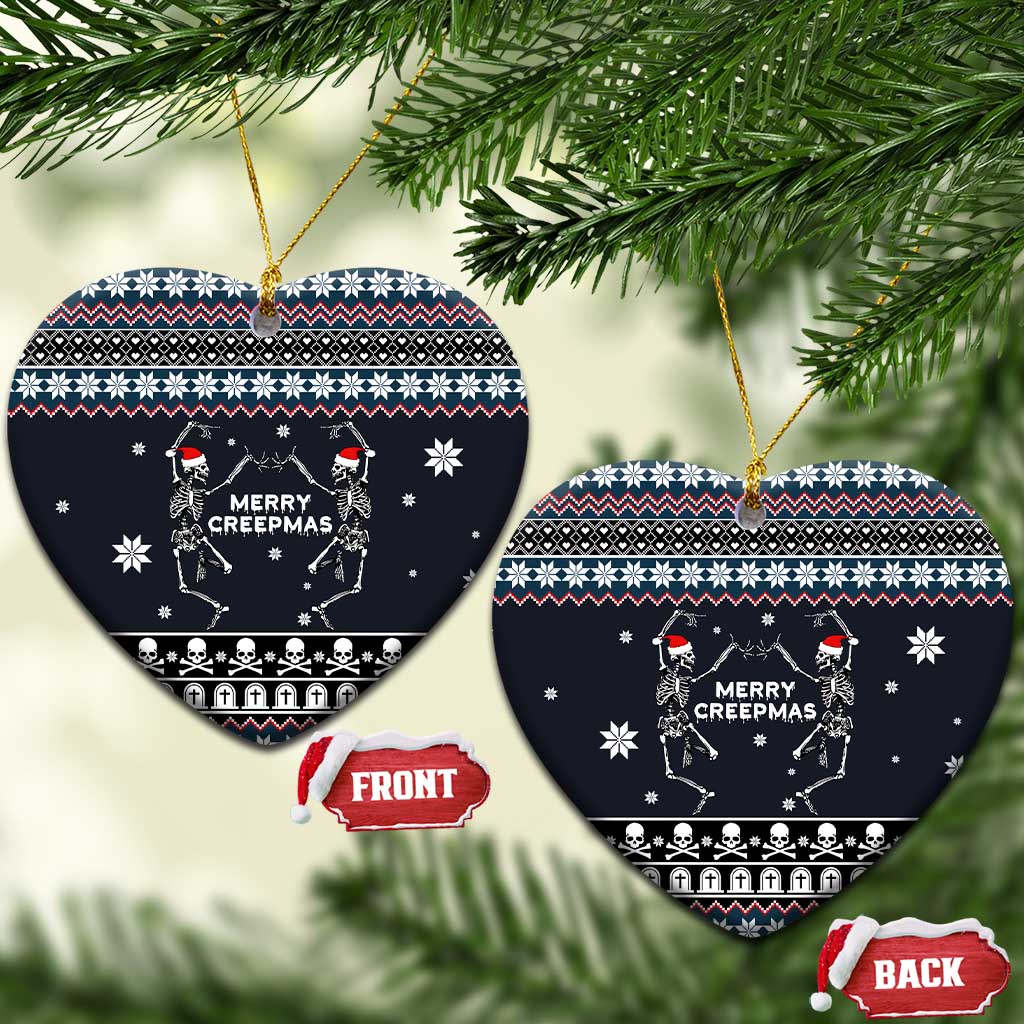 Skeleton Merry Creepmas Christmas Ceramic Ornament Xmas Holiday Patterns - Wonder Print Shop
