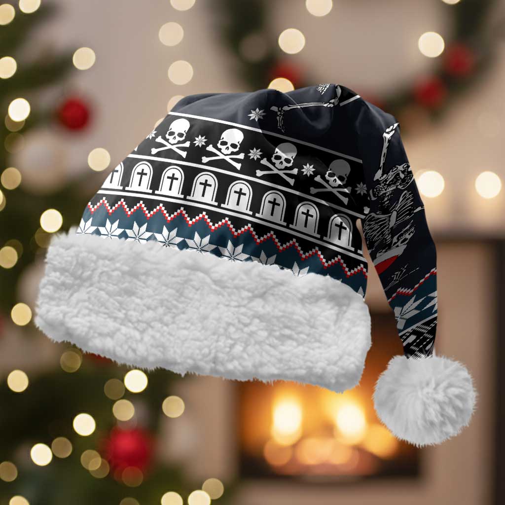 Skeleton Merry Creepmas Christmas Santa Hat Xmas Holiday Patterns - Wonder Print Shop