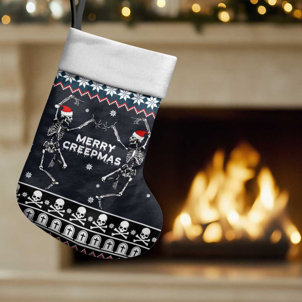 Skeleton Merry Creepmas Christmas Stocking Xmas Holiday Patterns - Wonder Print Shop