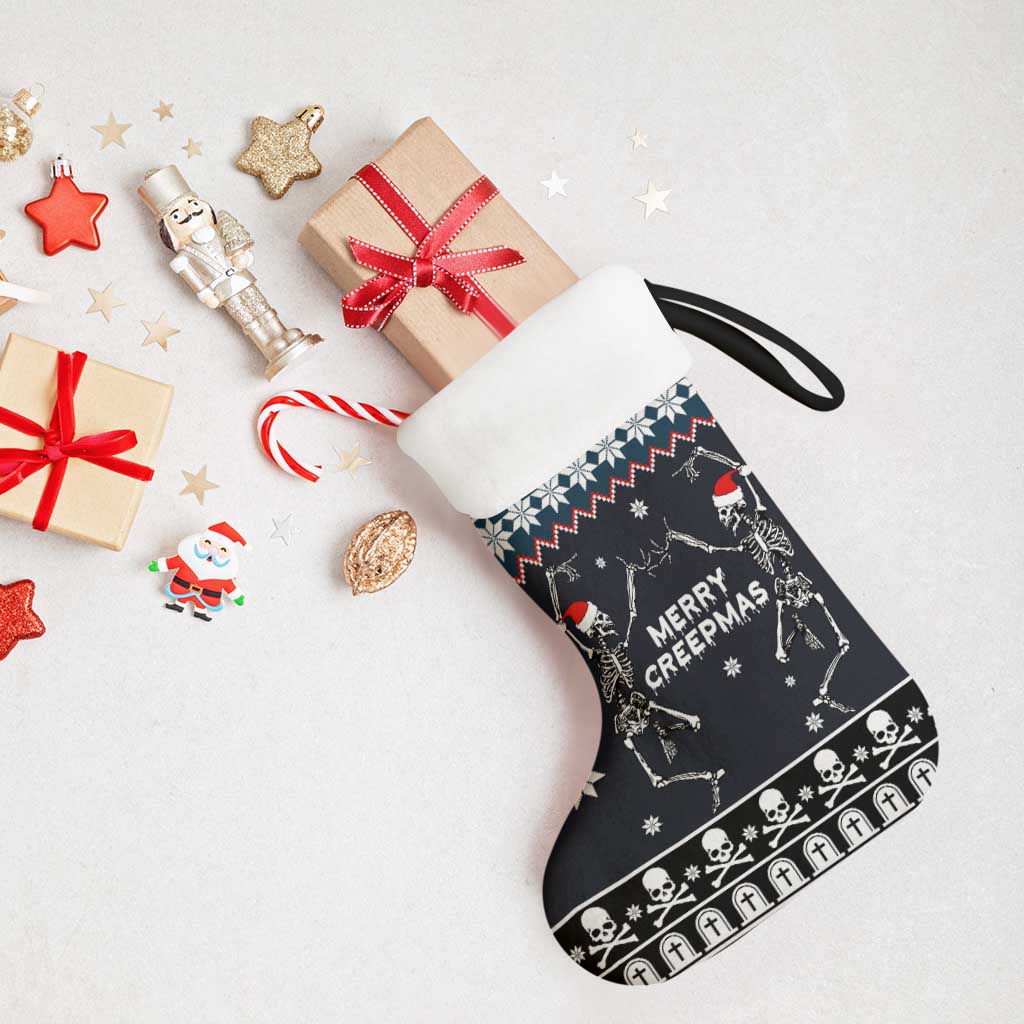 Skeleton Merry Creepmas Christmas Stocking Xmas Holiday Patterns - Wonder Print Shop