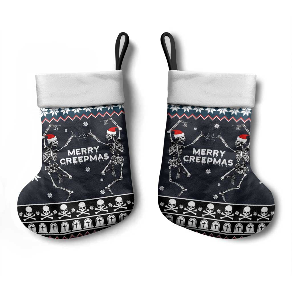 Skeleton Merry Creepmas Christmas Stocking Xmas Holiday Patterns - Wonder Print Shop