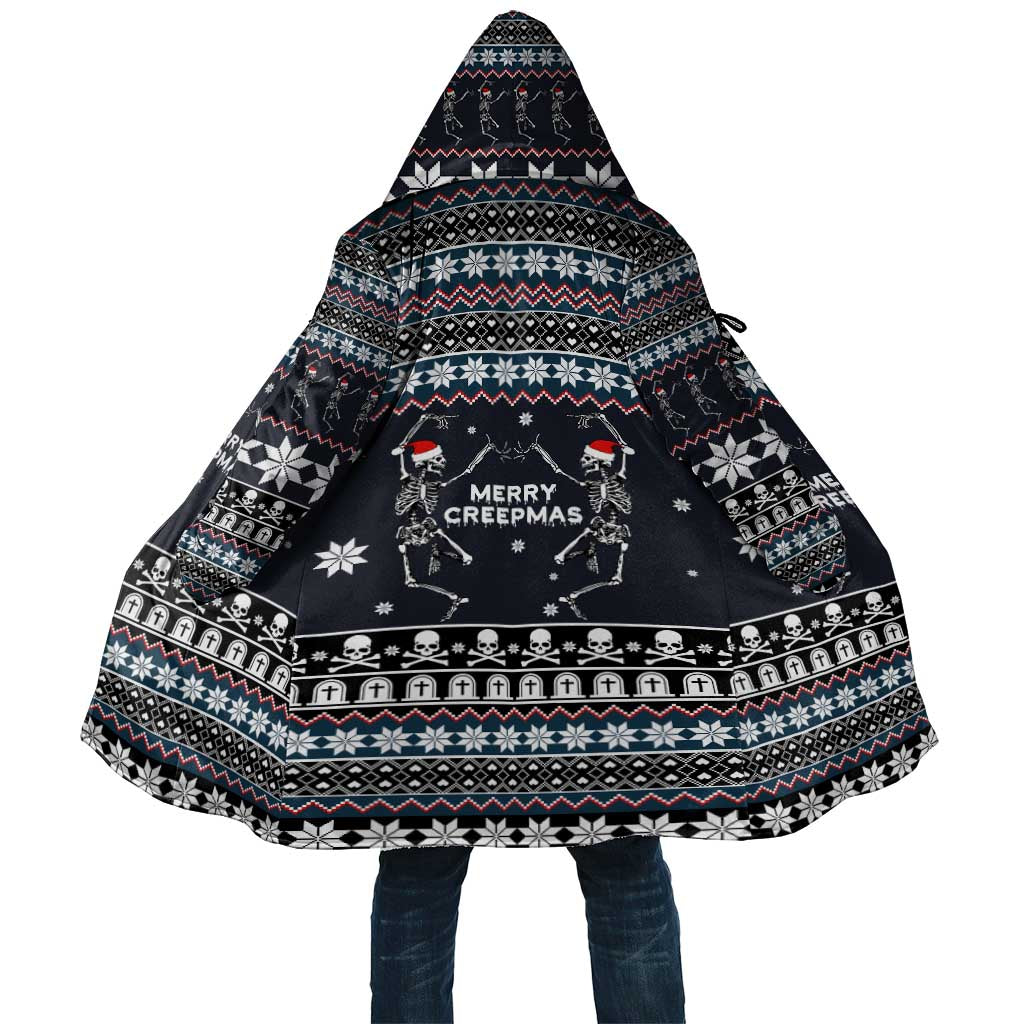 Skeleton Merry Creepmas Christmas Cloak Xmas Holiday Patterns - Wonder Print Shop
