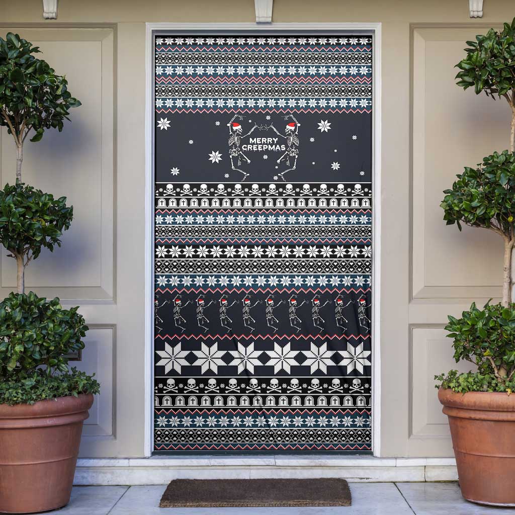 Skeleton Merry Creepmas Christmas Door Cover Xmas Holiday Patterns - Wonder Print Shop