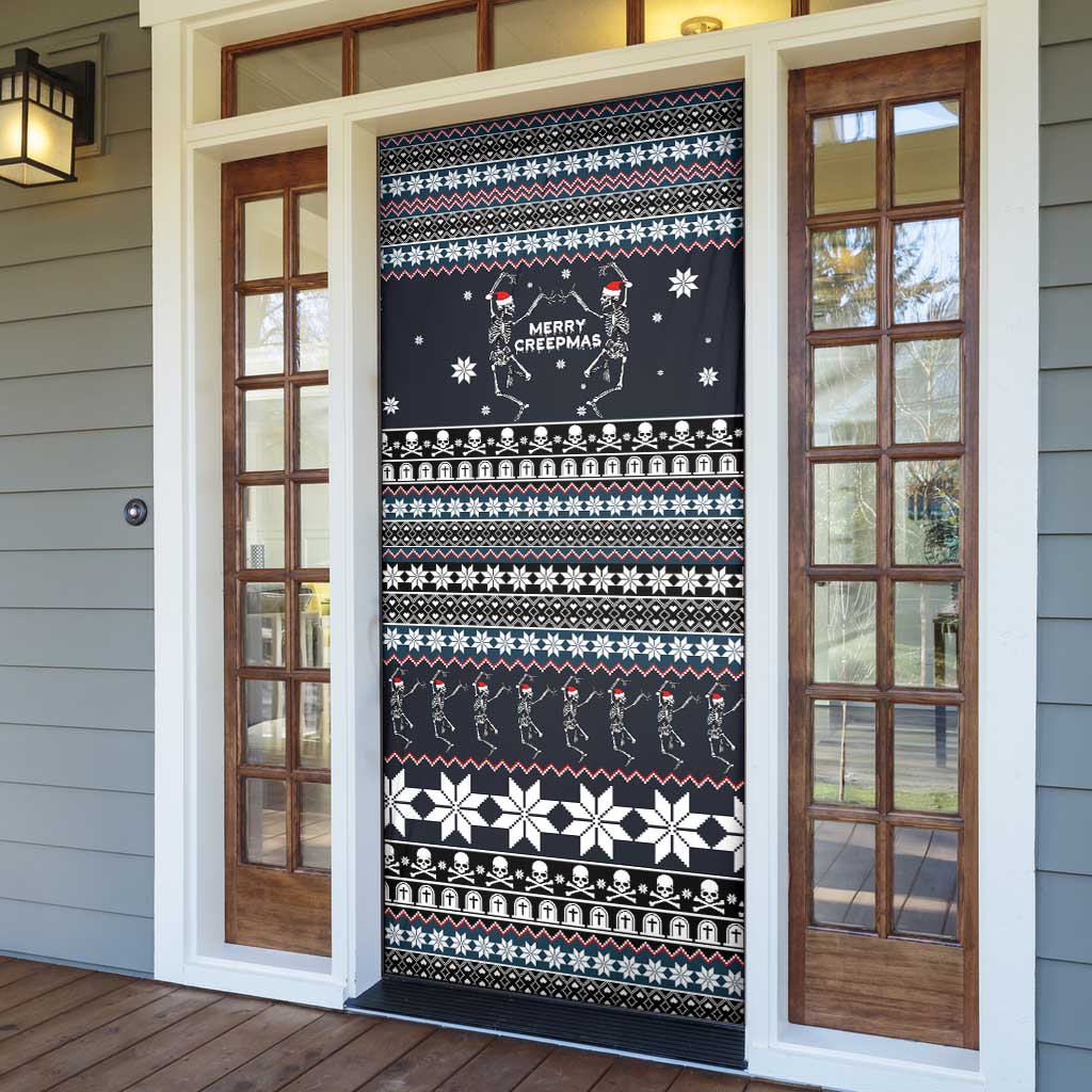 Skeleton Merry Creepmas Christmas Door Cover Xmas Holiday Patterns - Wonder Print Shop