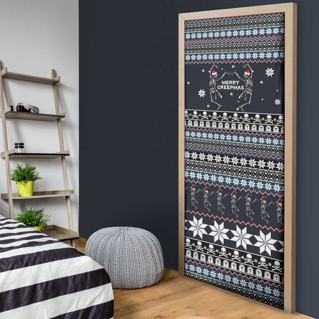 Skeleton Merry Creepmas Christmas Door Cover Xmas Holiday Patterns - Wonder Print Shop