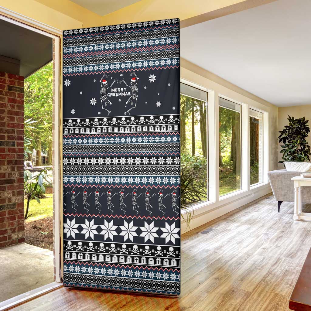 Skeleton Merry Creepmas Christmas Door Cover Xmas Holiday Patterns - Wonder Print Shop