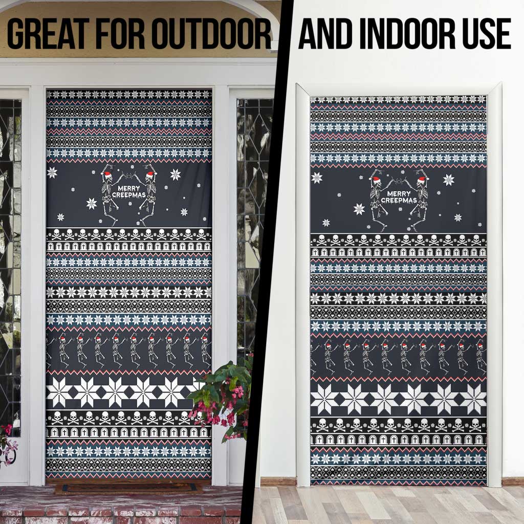 Skeleton Merry Creepmas Christmas Door Cover Xmas Holiday Patterns - Wonder Print Shop