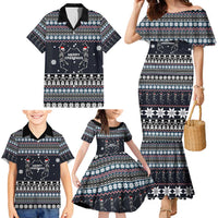 Skeleton Merry Creepmas Christmas Family Matching Mermaid Dress and Hawaiian Shirt Xmas Holiday Patterns - Wonder Print Shop
