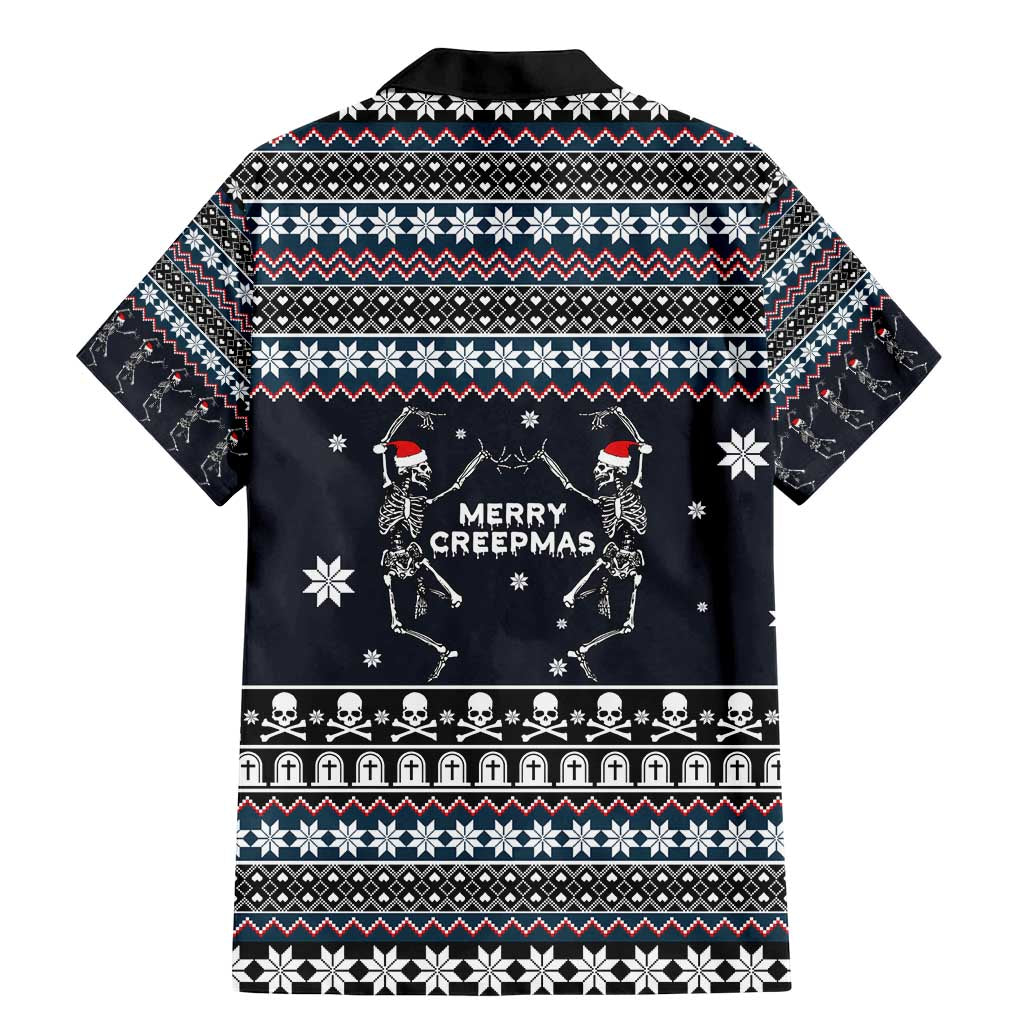 Skeleton Merry Creepmas Christmas Family Matching Mermaid Dress and Hawaiian Shirt Xmas Holiday Patterns - Wonder Print Shop