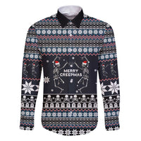 Skeleton Merry Creepmas Christmas Family Matching Puletasi and Hawaiian Shirt Xmas Holiday Patterns - Wonder Print Shop