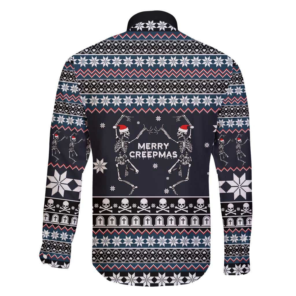 Skeleton Merry Creepmas Christmas Family Matching Puletasi and Hawaiian Shirt Xmas Holiday Patterns - Wonder Print Shop