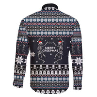 Skeleton Merry Creepmas Christmas Family Matching Puletasi and Hawaiian Shirt Xmas Holiday Patterns - Wonder Print Shop