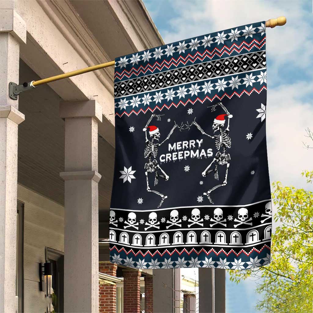 Skeleton Merry Creepmas Christmas Garden Flag Xmas Holiday Patterns - Wonder Print Shop