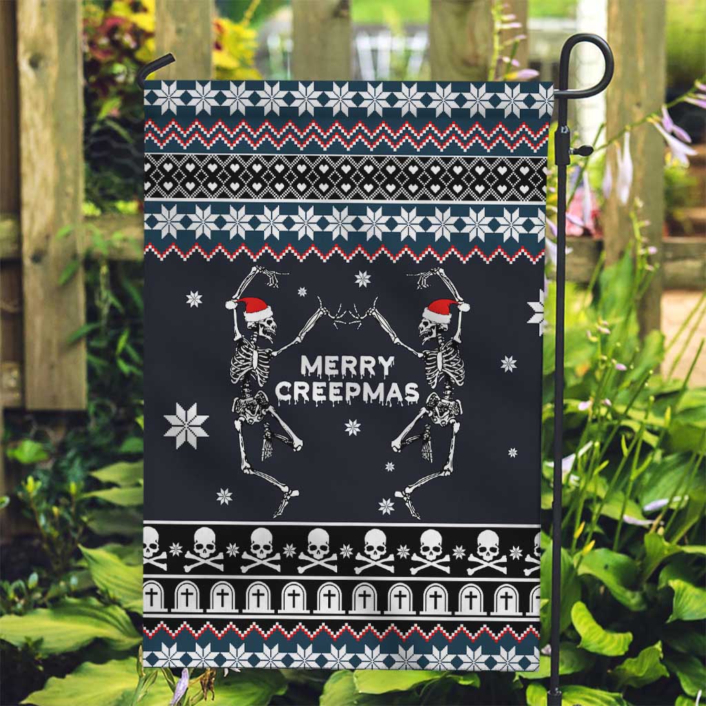 Skeleton Merry Creepmas Christmas Garden Flag Xmas Holiday Patterns - Wonder Print Shop