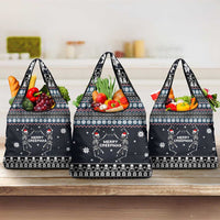 Skeleton Merry Creepmas Christmas Grocery Bag Xmas Holiday Patterns - Wonder Print Shop