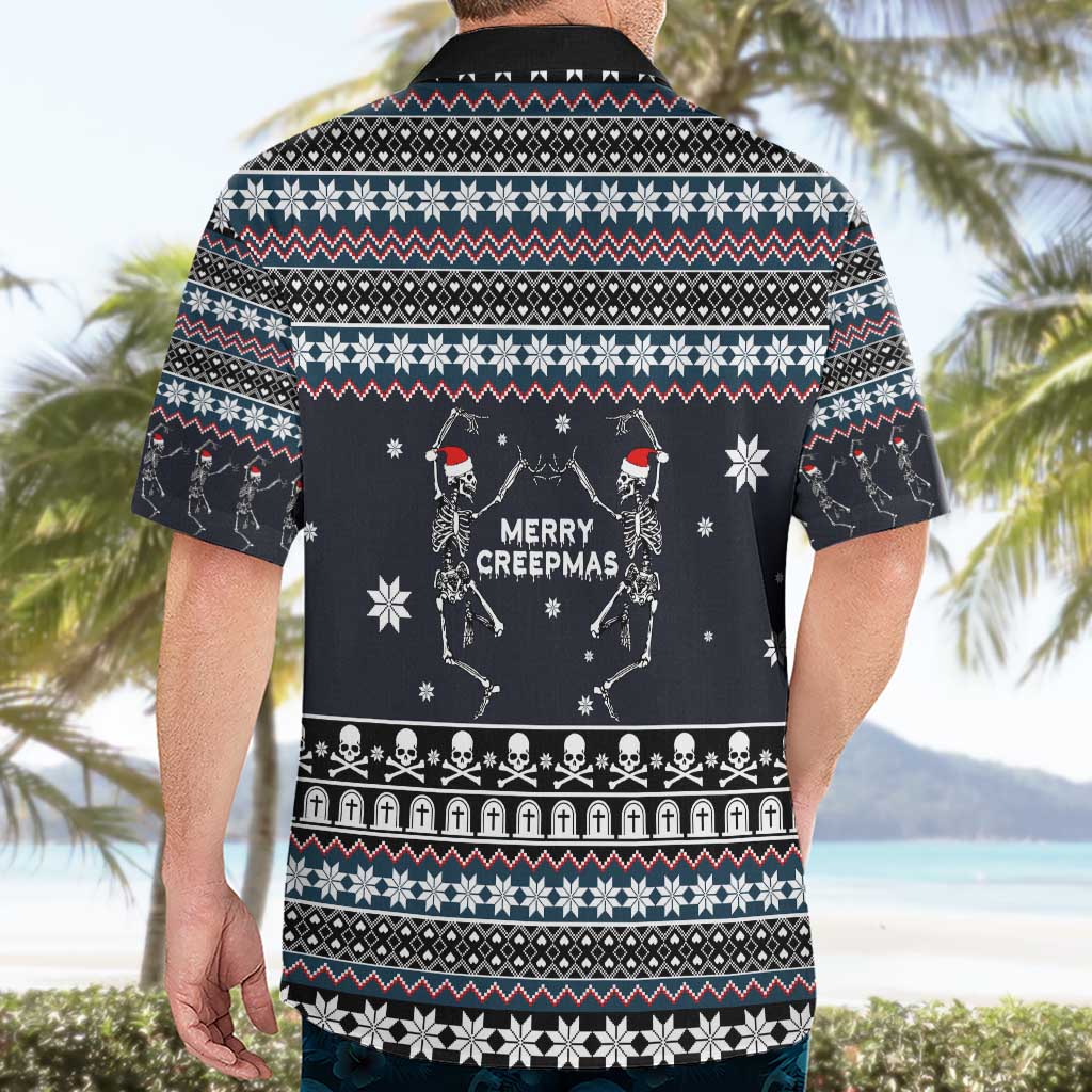 Skeleton Merry Creepmas Christmas Hawaiian Shirt Xmas Holiday Patterns - Wonder Print Shop