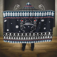 Skeleton Merry Creepmas Christmas Hooded Blanket Xmas Holiday Patterns - Wonder Print Shop