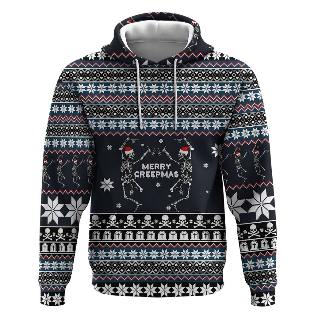 Skeleton Merry Creepmas Christmas Hoodie Xmas Holiday Patterns - Wonder Print Shop