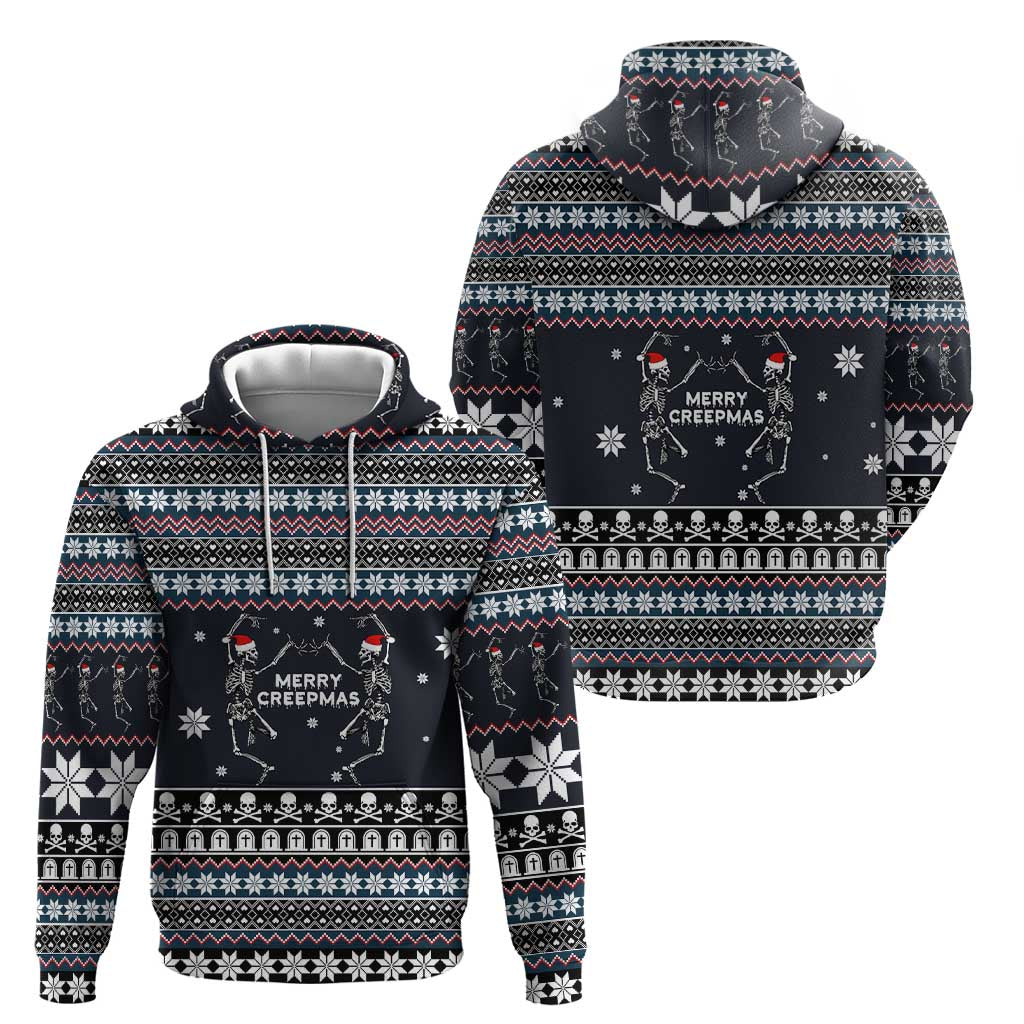 Skeleton Merry Creepmas Christmas Hoodie Xmas Holiday Patterns - Wonder Print Shop