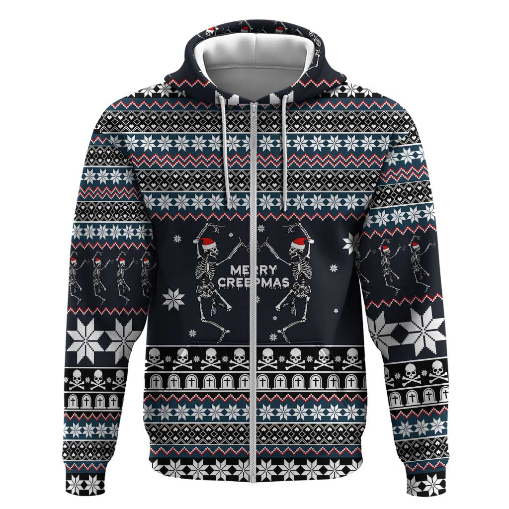 Skeleton Merry Creepmas Christmas Hoodie Xmas Holiday Patterns - Wonder Print Shop