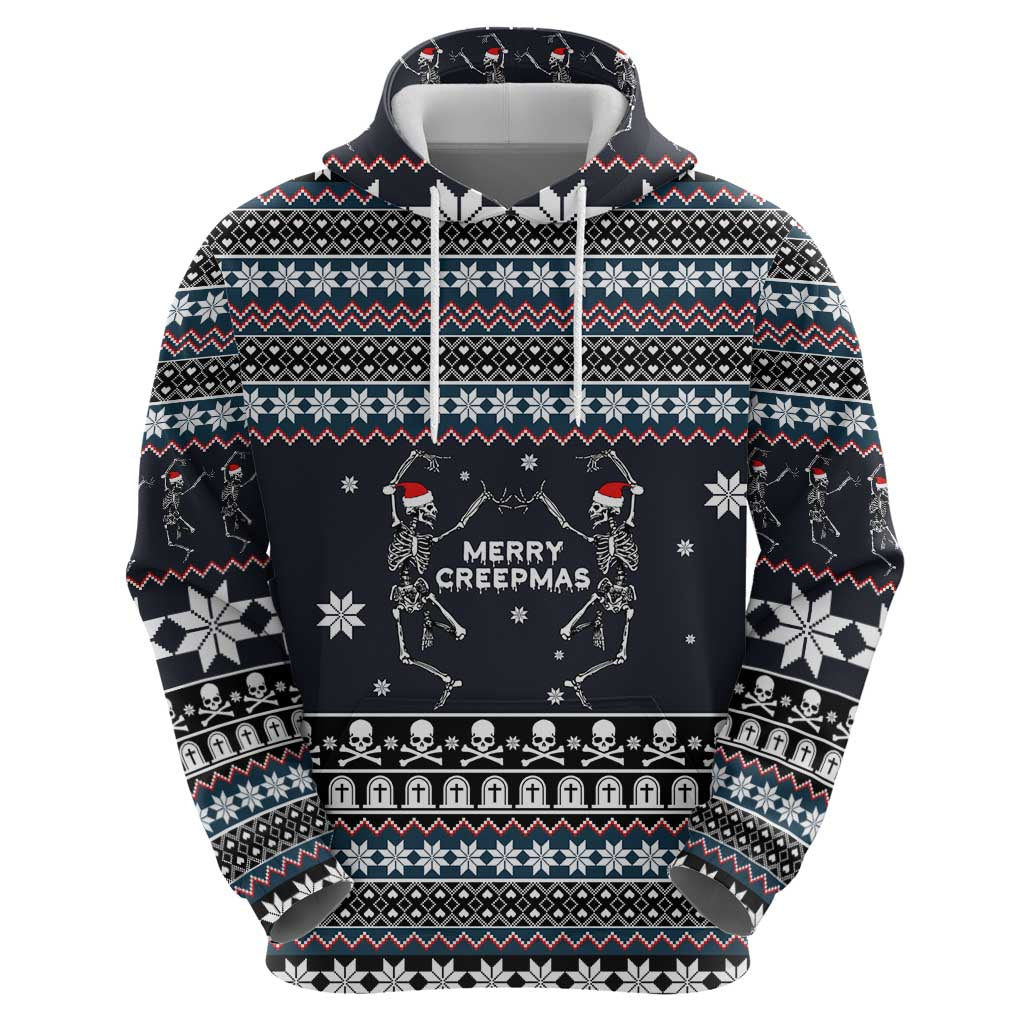 Skeleton Merry Creepmas Christmas Hoodie Xmas Holiday Patterns - Wonder Print Shop