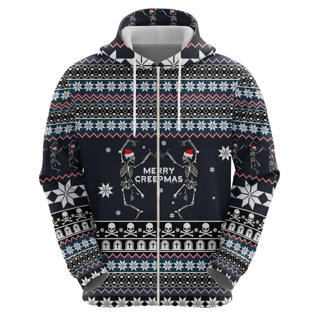 Skeleton Merry Creepmas Christmas Hoodie Xmas Holiday Patterns - Wonder Print Shop