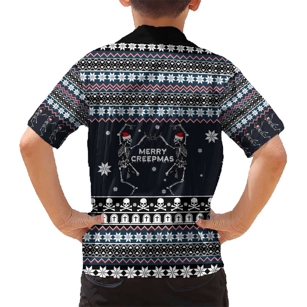 Skeleton Merry Creepmas Christmas Kid Hawaiian Shirt Xmas Holiday Patterns - Wonder Print Shop