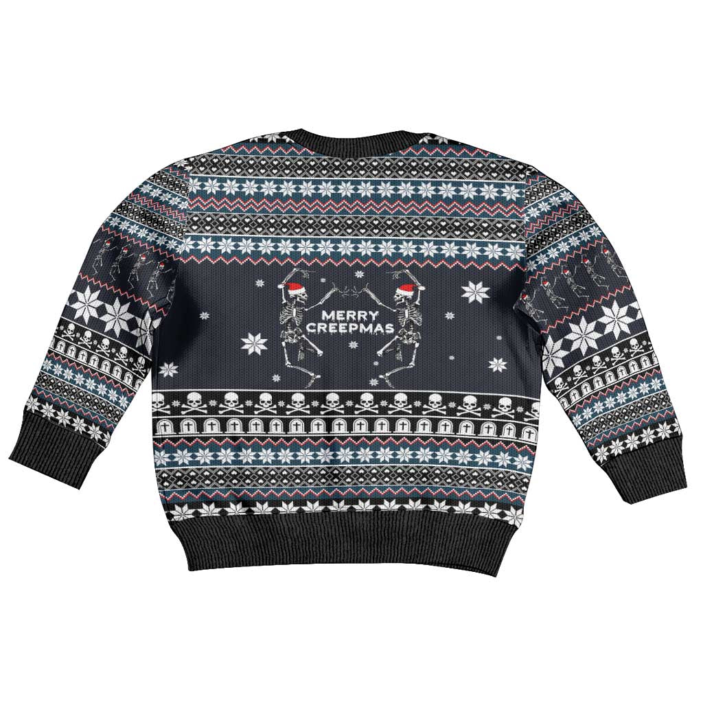 Skeleton Merry Creepmas Christmas Kid Ugly Christmas Sweater Xmas Holiday Patterns - Wonder Print Shop