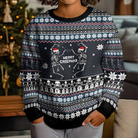 Skeleton Merry Creepmas Christmas Kid Ugly Christmas Sweater Xmas Holiday Patterns - Wonder Print Shop