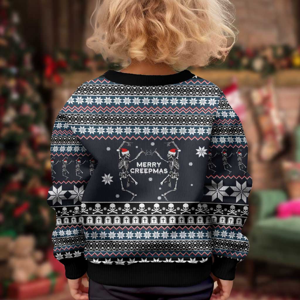 Skeleton Merry Creepmas Christmas Kid Ugly Christmas Sweater Xmas Holiday Patterns - Wonder Print Shop