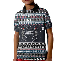Skeleton Merry Creepmas Christmas Kid Polo Shirt Xmas Holiday Patterns - Wonder Print Shop