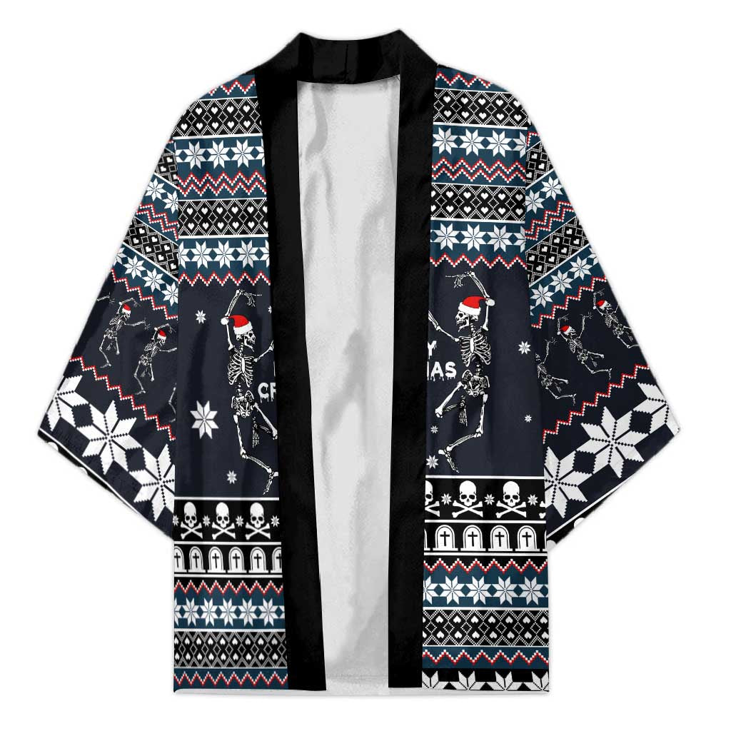 Skeleton Merry Creepmas Christmas Kimono Xmas Holiday Patterns - Wonder Print Shop