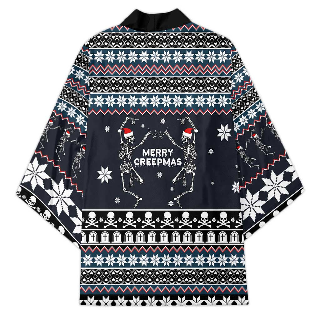 Skeleton Merry Creepmas Christmas Kimono Xmas Holiday Patterns - Wonder Print Shop