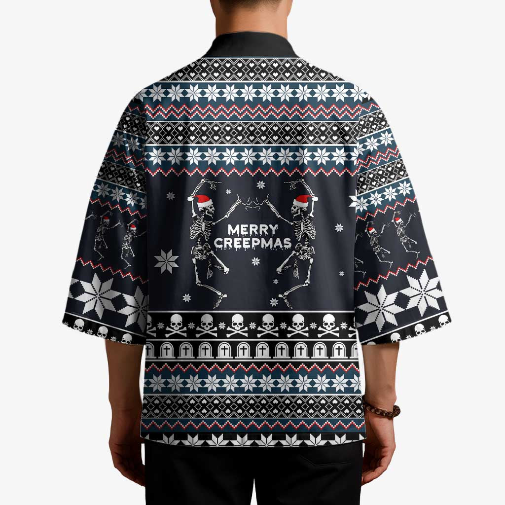 Skeleton Merry Creepmas Christmas Kimono Xmas Holiday Patterns - Wonder Print Shop
