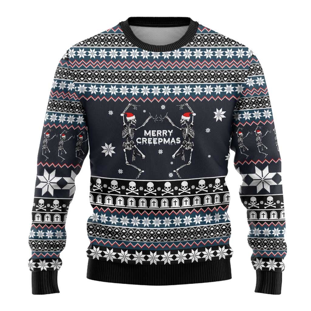 Skeleton Merry Creepmas Christmas Ugly Christmas Sweater Xmas Holiday Patterns - Wonder Print Shop