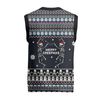 Skeleton Merry Creepmas Christmas Knitted V-Neck Vest Xmas Holiday Patterns - Wonder Print Shop