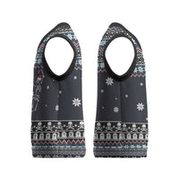 Skeleton Merry Creepmas Christmas Knitted V-Neck Vest Xmas Holiday Patterns - Wonder Print Shop