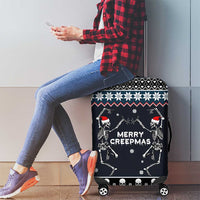 Skeleton Merry Creepmas Christmas Luggage Cover Xmas Holiday Patterns - Wonder Print Shop