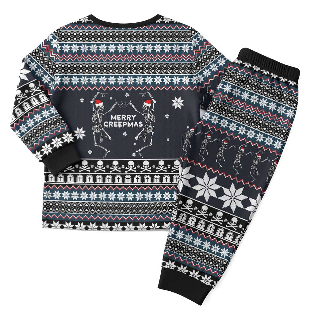 Skeleton Merry Creepmas Christmas Pajama Set Xmas Holiday Patterns - Wonder Print Shop