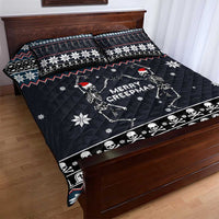 Skeleton Merry Creepmas Christmas Quilt Bed Set Xmas Holiday Patterns - Wonder Print Shop